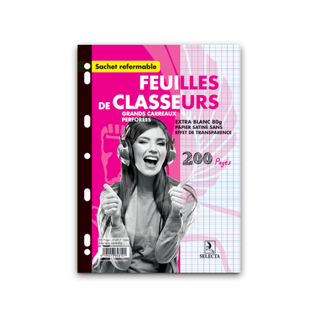 FEUILLETS MOBILES BLANC 21X29,7 SEY 80G SELECTA