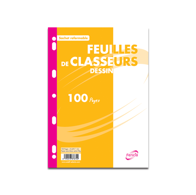 FEUILLETS MOBILES DESSIN A4 100P  90G FENICIA