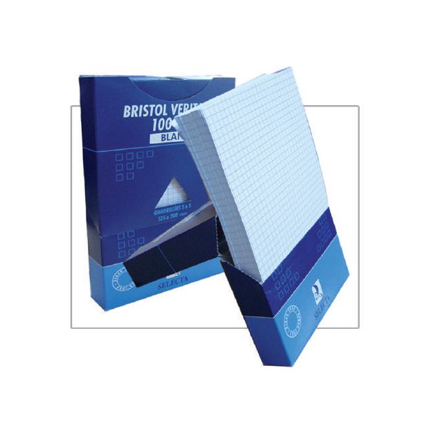 FICHE BRISTOL BLANC AVEC ETUI PM 100F 180G SELECTA