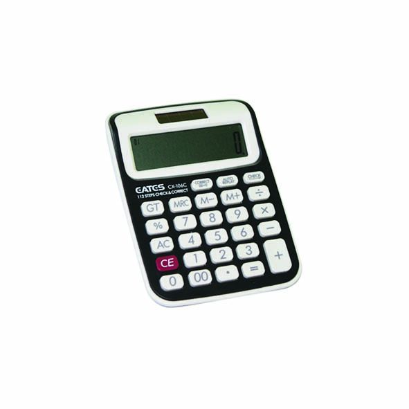 CALCULATRICE REF CX-106C CLRS ASS BLANC/NOIR